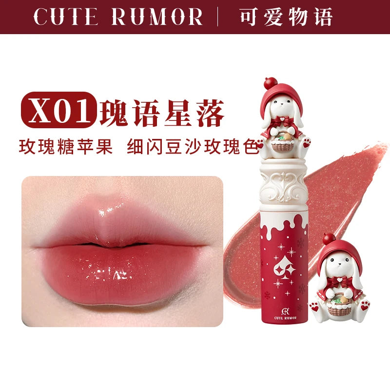 CUTE RUMOR Lip Mud Christmas Little Red Riding Hood Rabbit Lipstick Velvet Mist Matte Fine Sparkling Shimmer Lipgloss