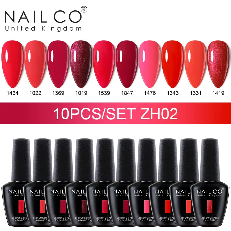 NAILCO 10PCS Set Jelly Color Macarone Gel Polish Set Gel Nail Art All For Manicure Semi-Permanent Varnish Hybrid Design Gel Kit