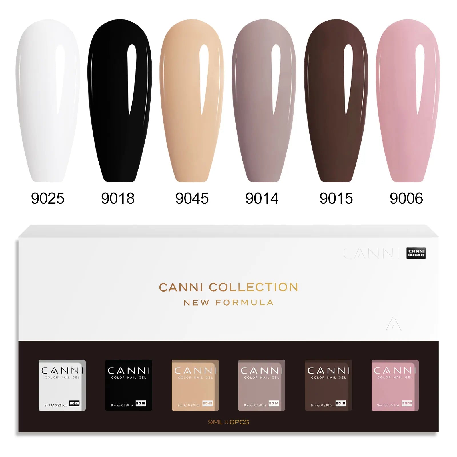 CANNI HEMA FREE Nail Gel Polish VIP Kit Jelly Amber Color Collection Semi Permanent French Nail Gorgeous Color 9ml*6pcs/set