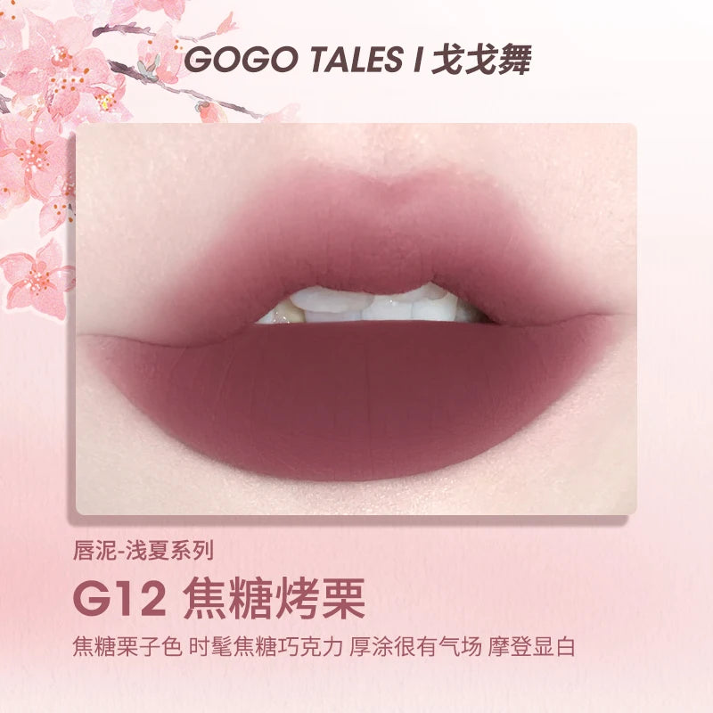 Gogotales Maquillajes Milk Cream Lip Mud Naked Color Matte Velvet Lipstick Vegan Waterproof Lip Glaze Girl korean Makeup