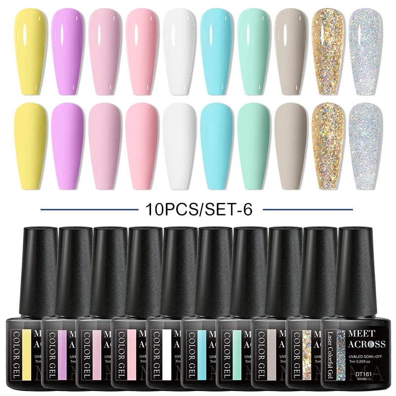 10-12Pcs/set Thermal Gel Nail Polish Set 3 Layers Color Change Nails Semi Permanent Gel Nail Polish For Manicure nail supplies