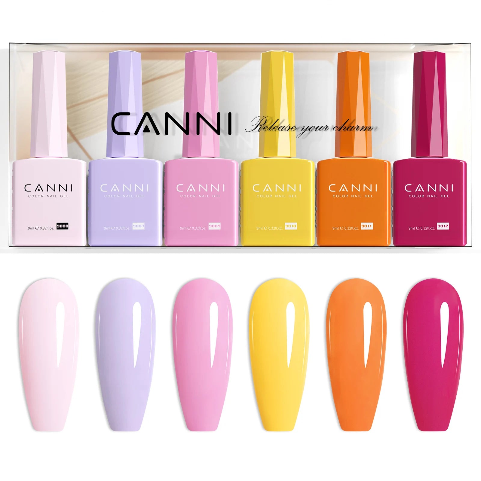 CANNI HEMA FREE 9ml Nail Gel Polish Kit Great Coverage Color Gel Set Nail Manicure Soak Off UV LED Christmas Red Gift Gel Nail