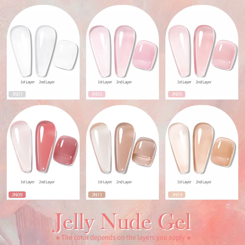 250g BORN PRETTY Milky White Jelly Gel Nude Pink Transparent Semi Permanent Gel Nail Polish Manicure Soak Off UV LED Gel Varnish