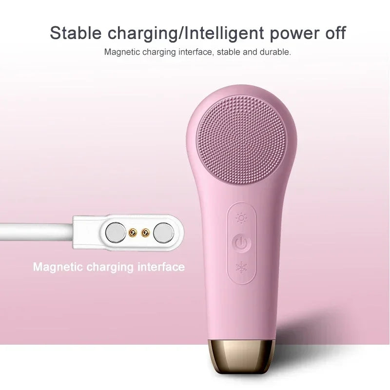 Electric Facial Cleansing Brush Silicone Ultrasonic Vibration Face Cleanser Deep Pores Blackhead Cleaning Washing Skin Massager
