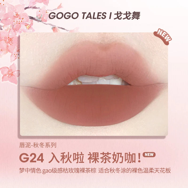 Gogotales Maquillajes Milk Cream Lip Mud Naked Color Matte Velvet Lipstick Vegan Waterproof Lip Glaze Girl korean Makeup