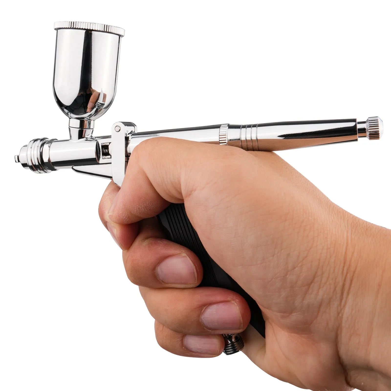 Pistol Grip Airbrush Kit 0.3mm/0.5mm with Fan Cap 15CC Fluids Cups Efficiency for Car Model DIY Painting Makeup Nail Art Cake