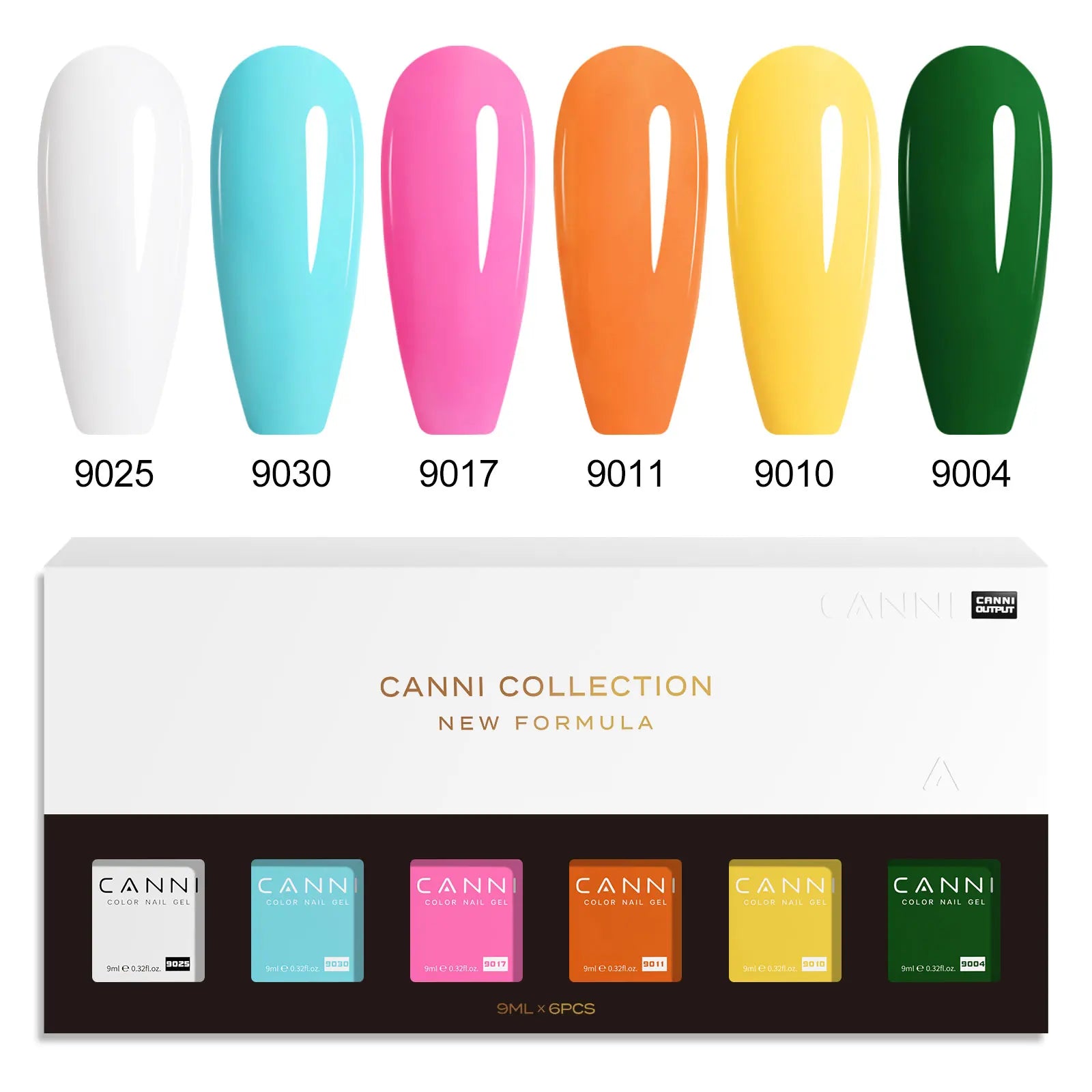 CANNI HEMA FREE Nail Gel Polish VIP Kit Jelly Amber Color Collection Semi Permanent French Nail Gorgeous Color 9ml*6pcs/set