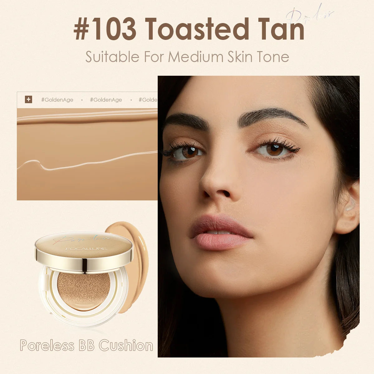 FOCALLURE Waterproof Matte Air Cushion Poreless BB＆CC Cream High Coverage Oil-control Soft Face Makeup Foundation Base Cosmetics