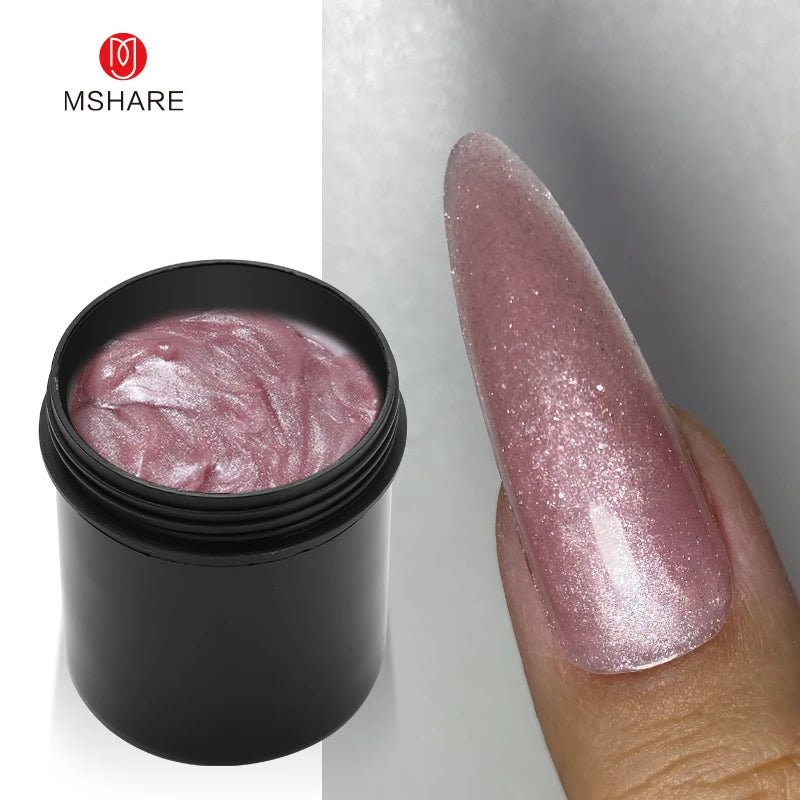MSHARE 250g Natural Nude Translucent Hard Builder Jelly Gel Not Flow Nail Extension Stretching Construction Repair Broken