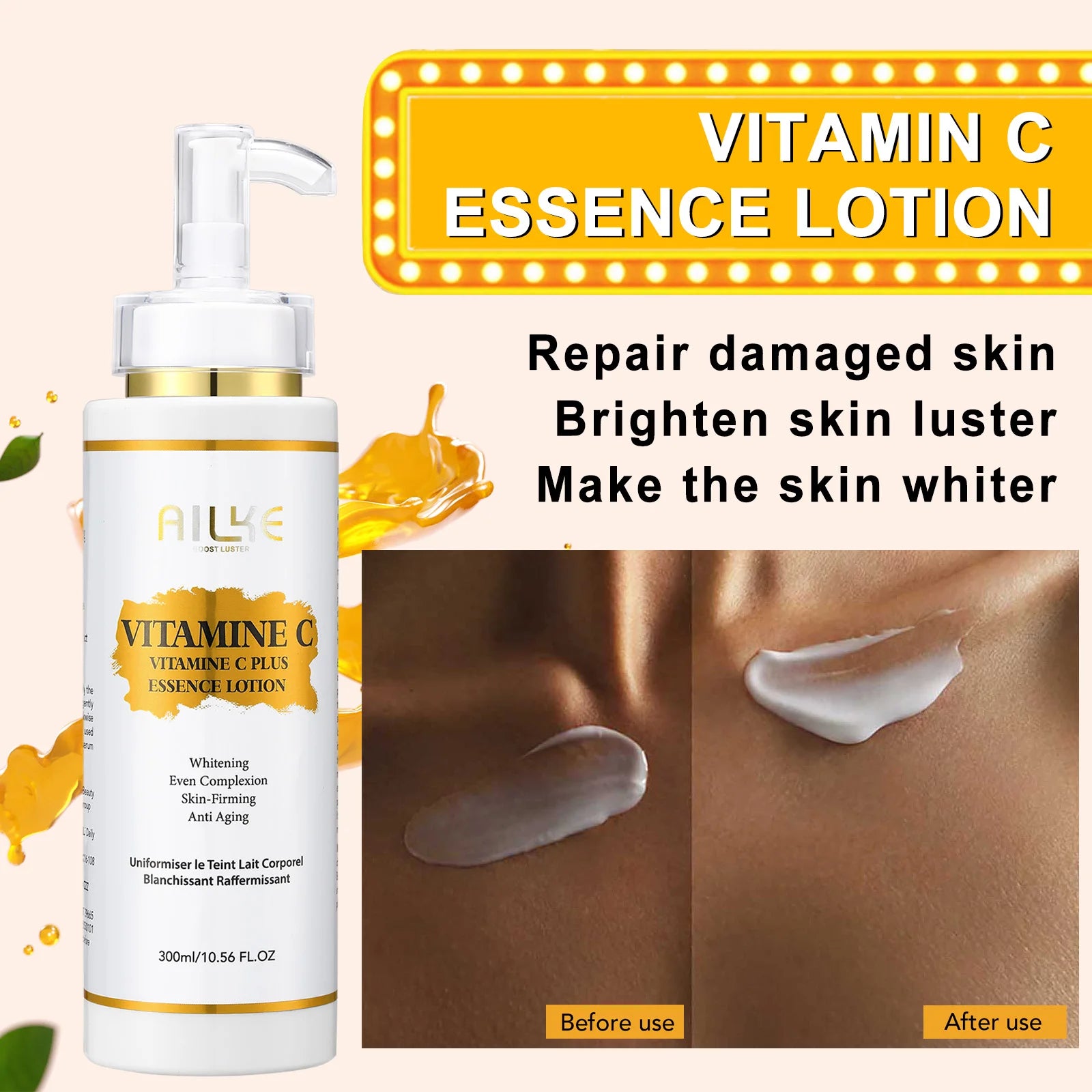 AILKE Vitamin C Skin Care, Even Skin Tone Cream, Regenerae Serum, Radiant Skin, Hydrating, Color Correction, Paraben Free