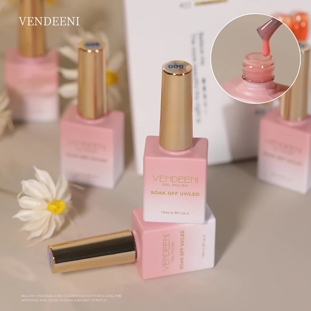 Vendeeni 9 Color Fluorescent Cat Eye Gel Nail Polish Magnetic UV LED Soak Off Gel Varnish Spar Nail Art Cat Eye Gel Lacquer 15ml