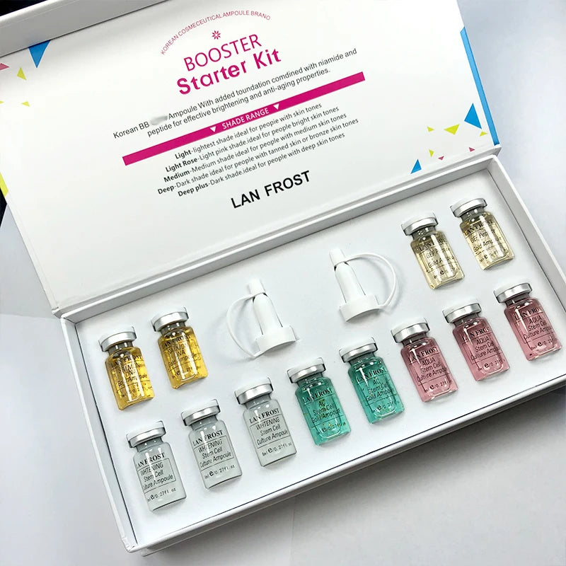 Korea 8ml BB CC Cream Glow Face Skin Care Serum Essence Ampoule Foundation Natural Facial Foundation Cream BB Cream Base Set