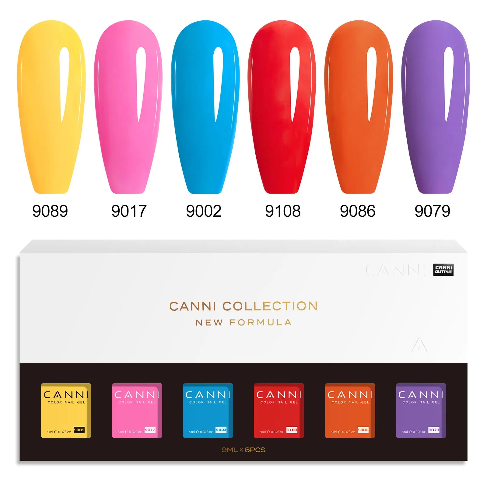 CANNI HEMA FREE Nail Gel Polish VIP Kit Jelly Amber Color Collection Semi Permanent French Nail Gorgeous Color 9ml*6pcs/set