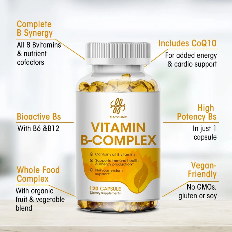 iMATCHME Compound Vitamin B Capsule VB B1 B2 B3 B5 B6 B7 B9 B12