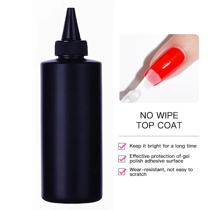 1KG Shiny No Wipe Top Coat UV Base Gel Polish Matte Diamond Top Primer Nail Prep Dehydrate  Long Lasting Gel Refill Package