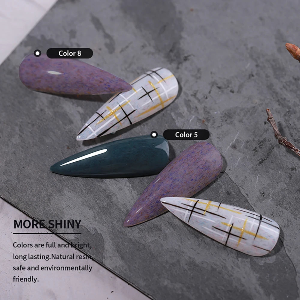 Vendeeni 9 Color/Set Furs Fluff Gel Nail Polish Semi Permanent UV LED Soak Off Gel Varnish DIY Plush Velvet Nail Art Gel Lacquer