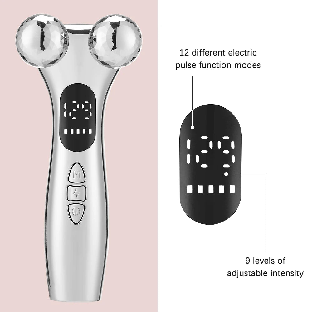 12 Modes Face Massager Lift Face 3D Roller Massager Thin Body Massage Tool Micro-current Massagers Skin Care Tools Eye Care