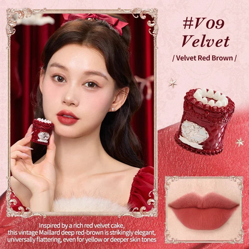 Flower Knows Strawberry Cupid Collection Cake Lip Cream 5ml Velvet Lip Tint - High Pigment Color Longwear Matte Lipstick