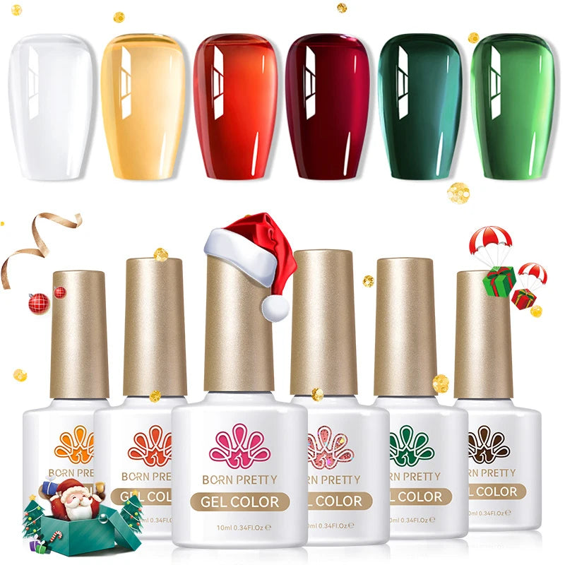 BORN PRETTY 6PCS Gel Polish Set 9D Polaris Cat Magnetic Soak Off UV LED Polish DIY Nail Art Manicure Varnish Base Top Coat