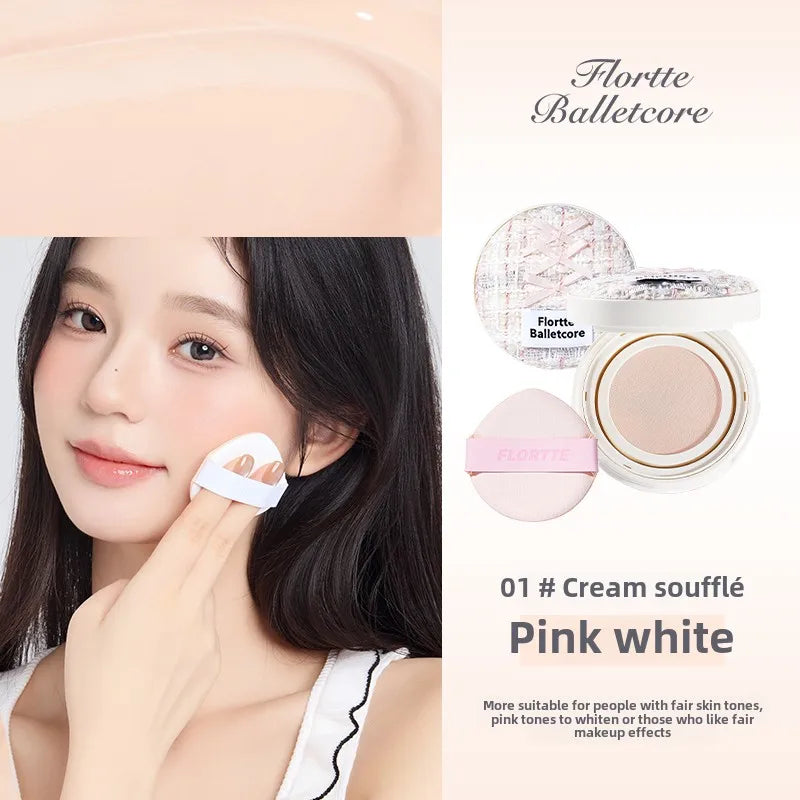 FLORTTE Makeup Products Ballet Soft Makeup Matte Foundation Air Cushion BB Cream Oil Control & Holding Base De Maquillaje