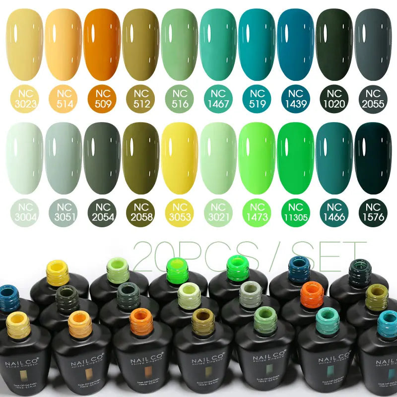 NAILCO 20/30Pcs Fluorescent Color Gel Nail Polish Set Semi Permanent UV LED Varnish Nail Art Design Soak Off Nail Gel Set 15ml