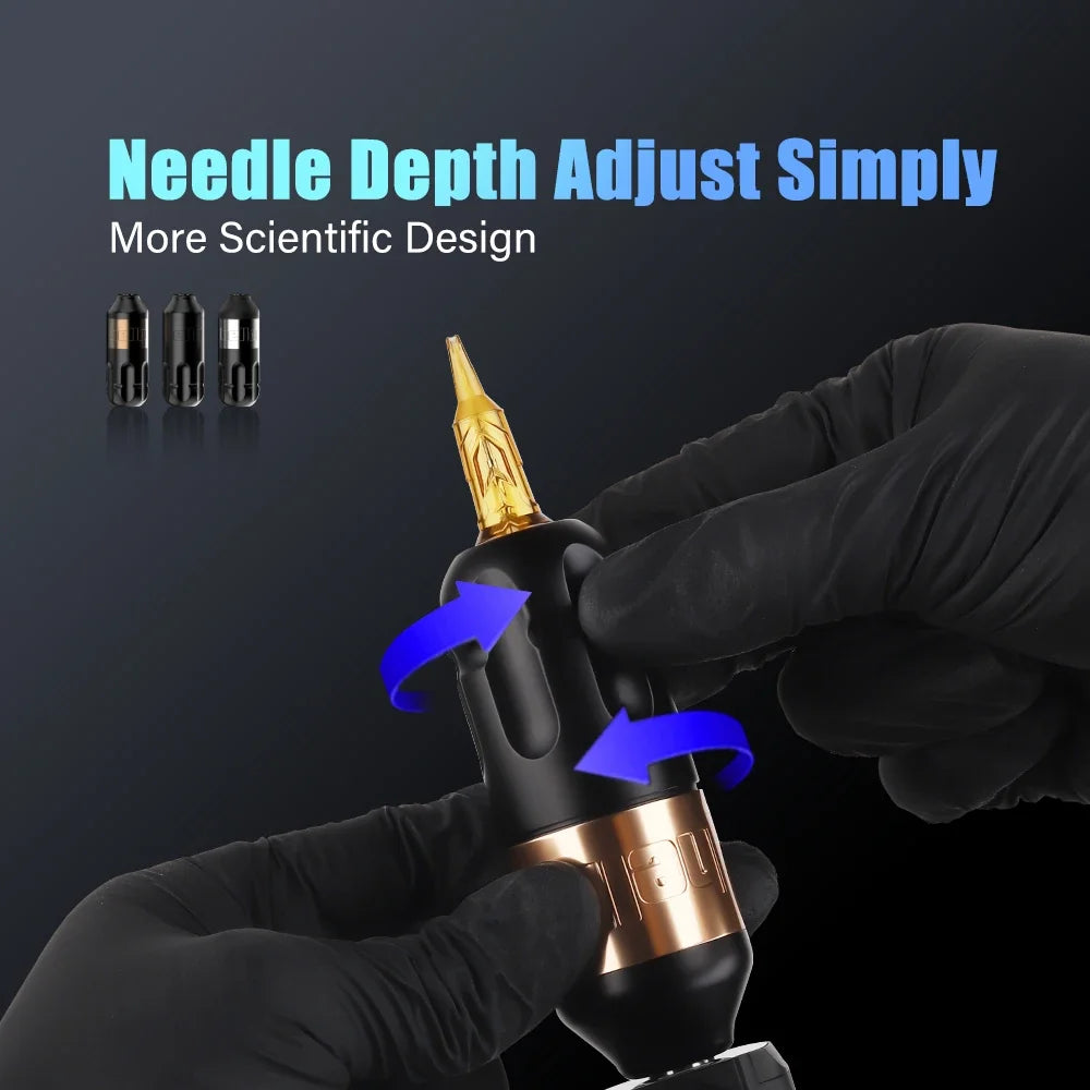 Ambition Tattoo Machine Rotary Pen Kit 2400mAh Wireless Kuark Power Supply Permanent Makeup Eyebrow Lip Tattoo Beginner Artister