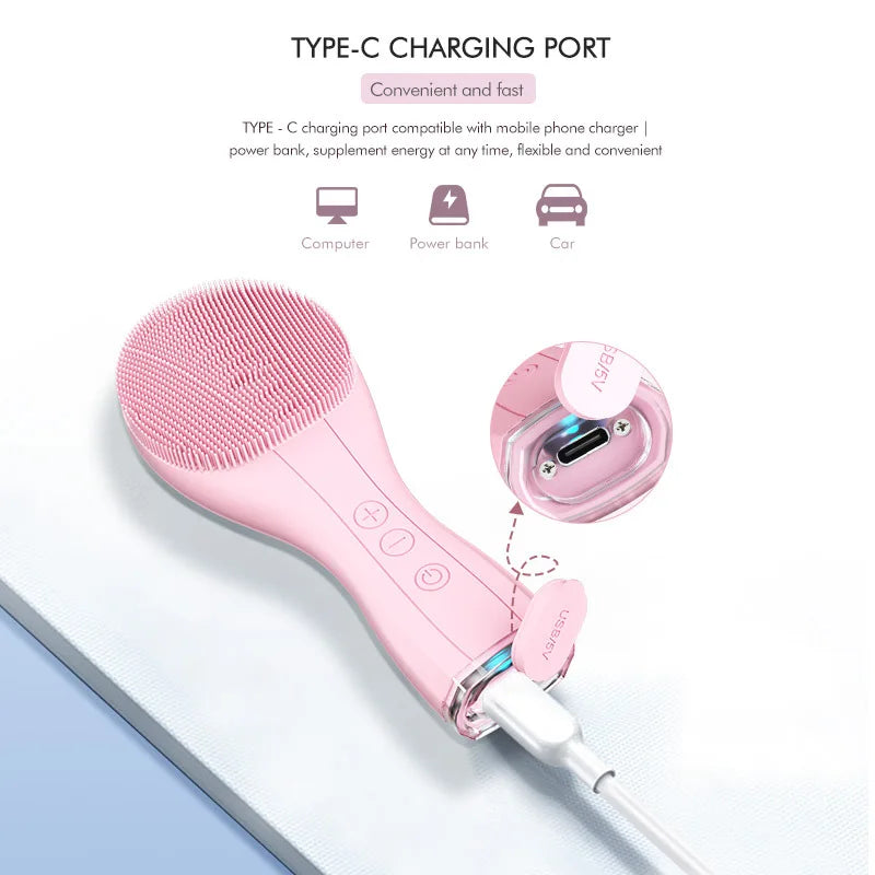 Rechargeable Electric Silicone Facial Cleansing Brush