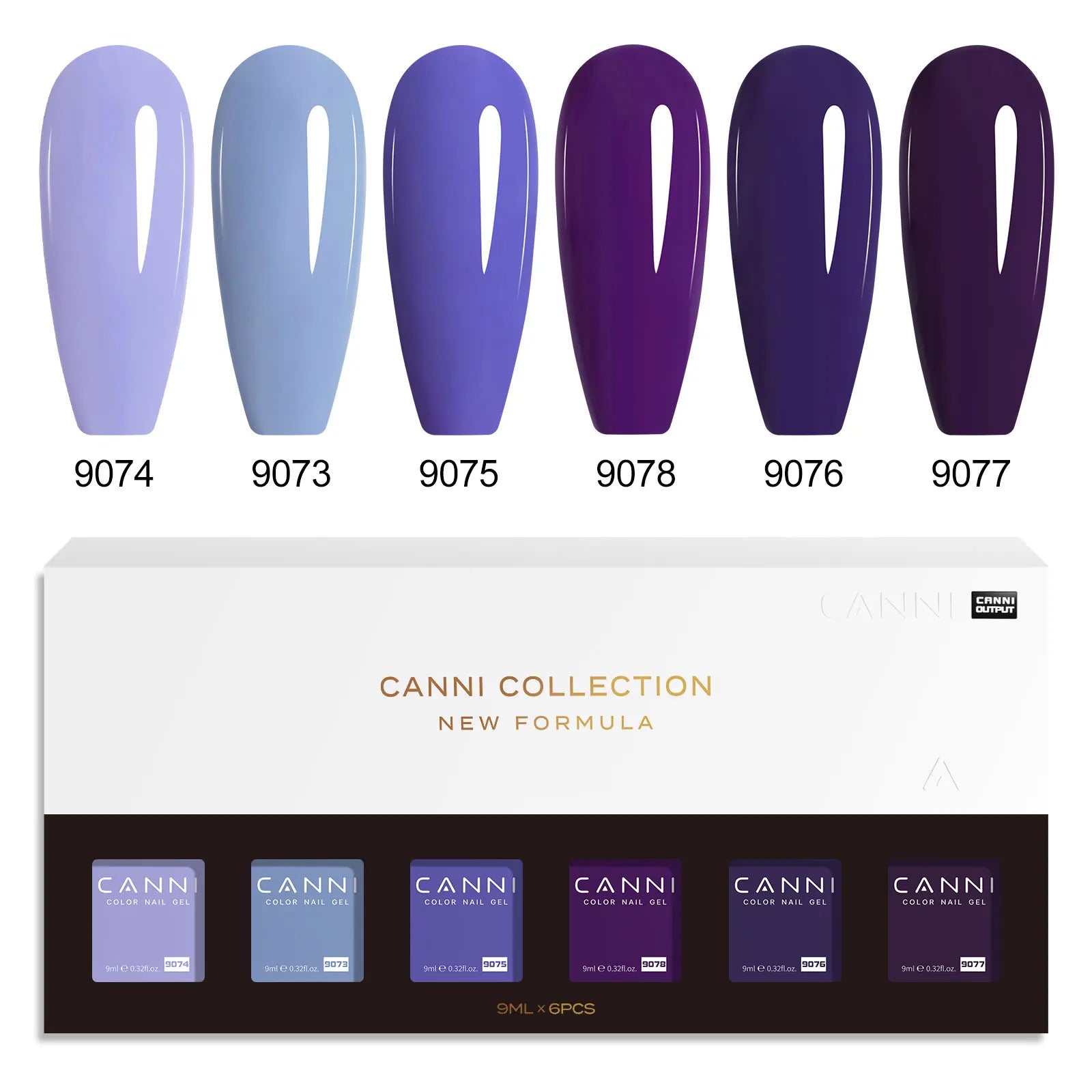 CANNI HEMA FREE Nail Gel Polish VIP Kit Jelly Amber Color Collection Semi Permanent French Nail Gorgeous Color 9ml*6pcs/set