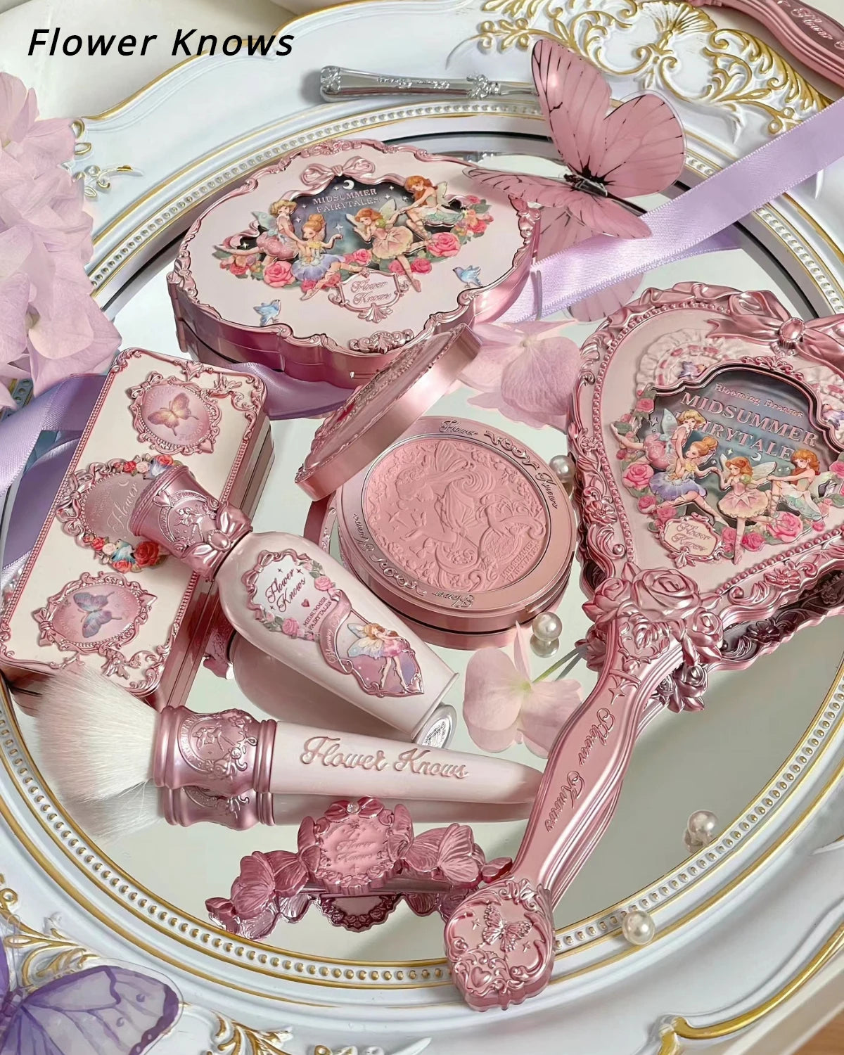 Flower Knows Midsummer Fairytales Makeup Set Lipstick Blush Eyeshadow Concealer Eyebrow Powder Kit Gift Box