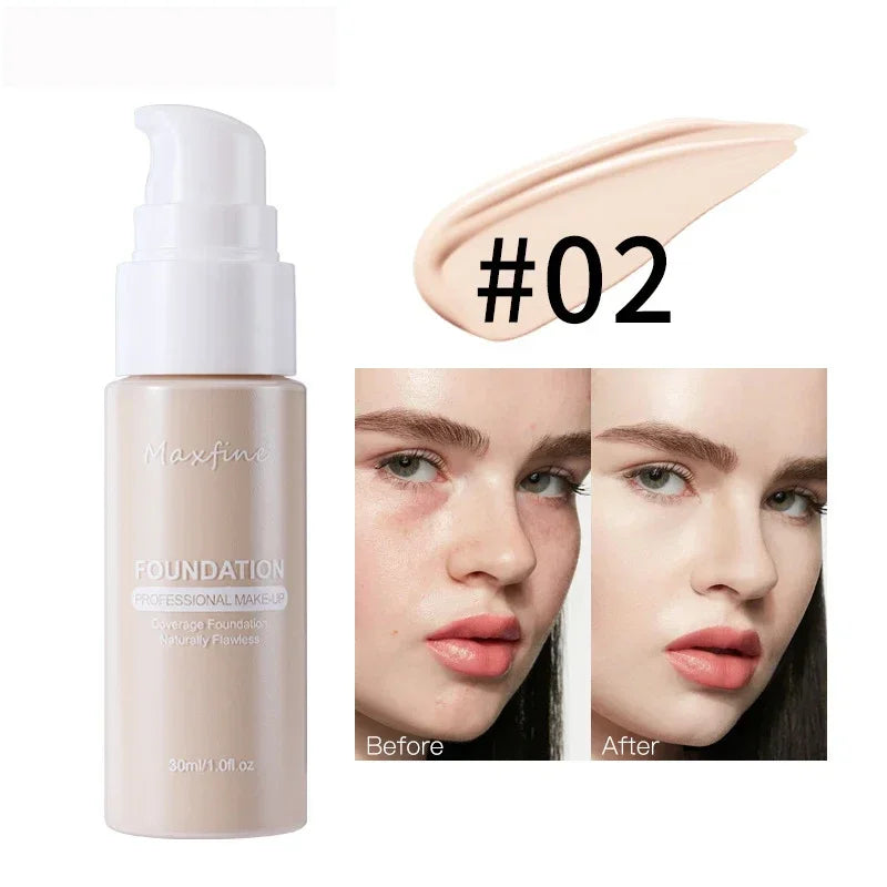Liquid Face Foundation Cream Oil-Control BB Cream Matte Base Brightening Concealer Lasting Full Coverage Women Makeup Cosmetics