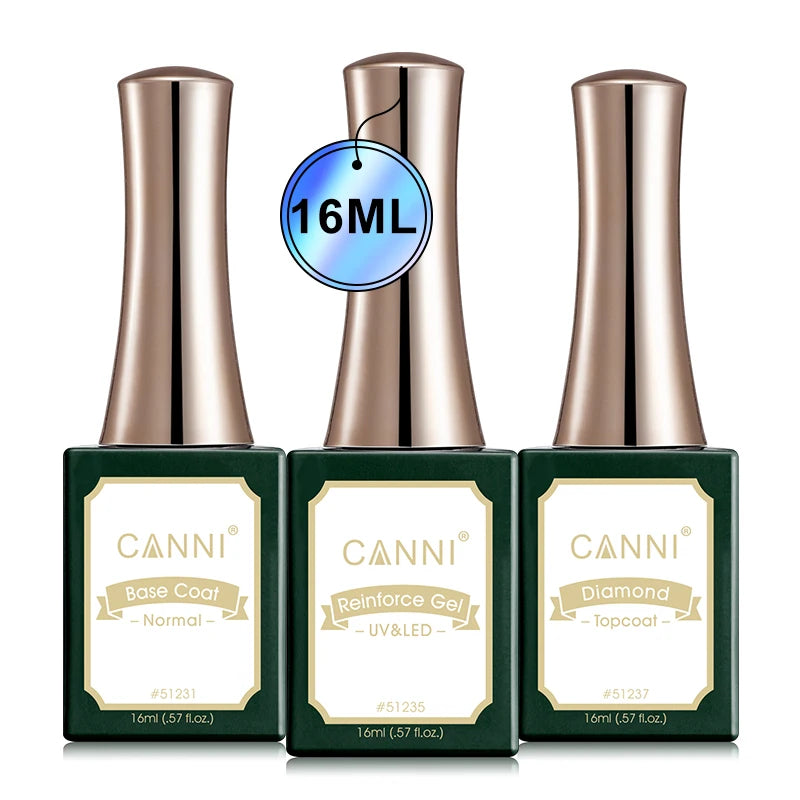 16ml Base Top Coat Reinforce Gel Set Canni Nail Gel Polish Venalisa Supply Color Pigment Gel Varnish Kit Gorgeous Gellack Color