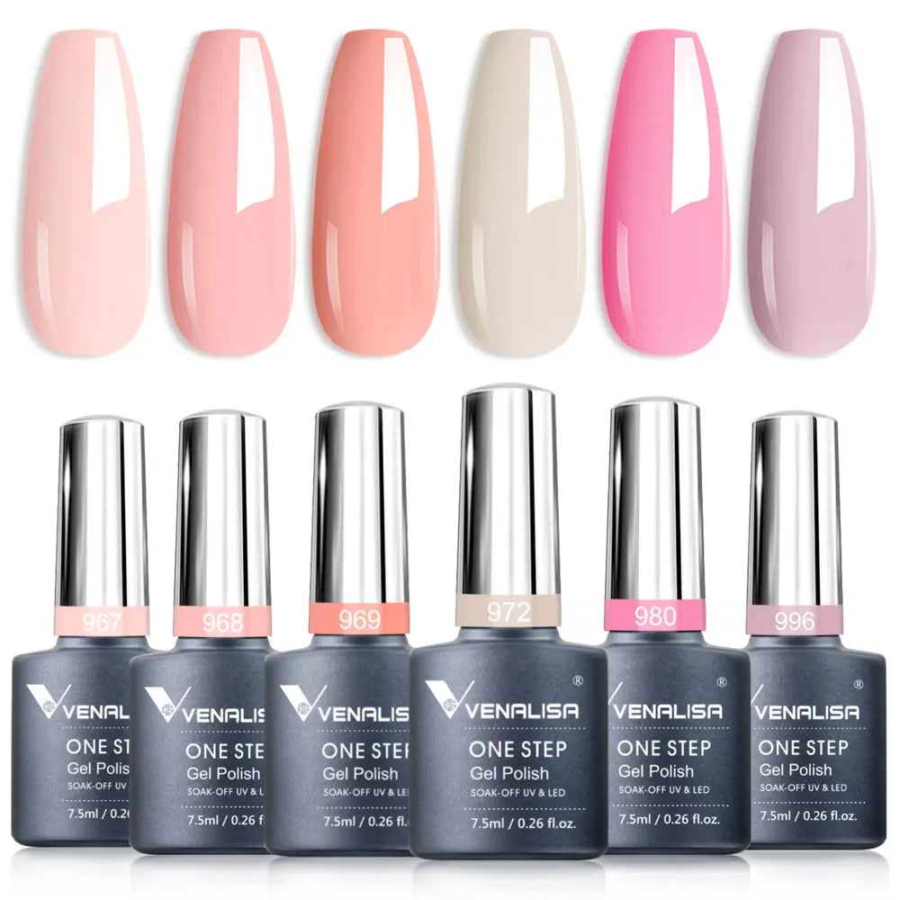 Rose Rubber Base Venalisa Nail Gel Polish Set
