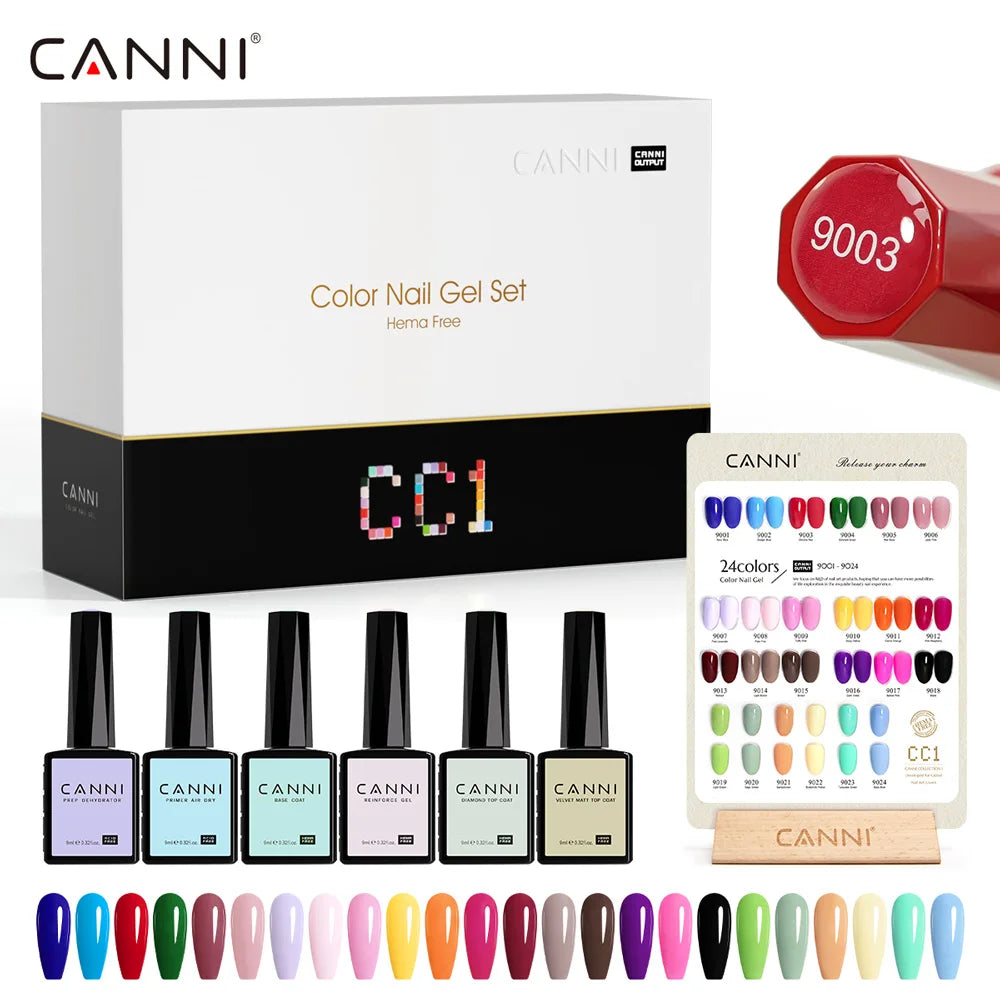 CANNI HEMA FREE Nail Gel Polish Set New Arrival VIP Kit Gorgeous Color Semi Permanent Full Coverage Soak off UVLED Gel Varnish