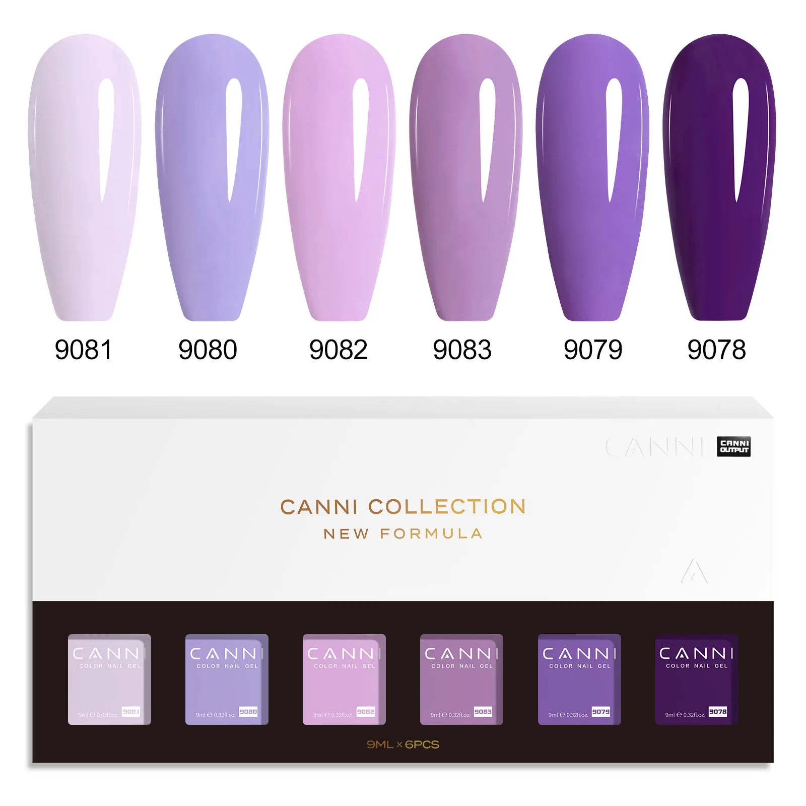 CANNI HEMA FREE Nail Gel Polish VIP Kit Jelly Amber Color Collection Semi Permanent French Nail Gorgeous Color 9ml*6pcs/set