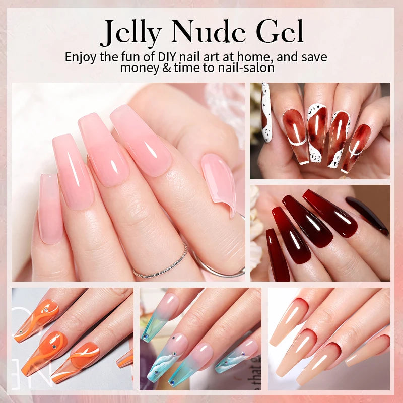 250g BORN PRETTY Milky White Jelly Gel Nude Pink Transparent Semi Permanent Gel Nail Polish Manicure Soak Off UV LED Gel Varnish