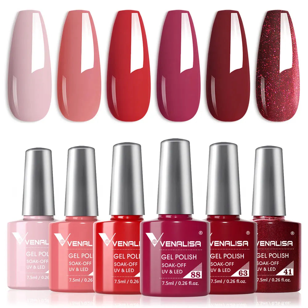 Rose Rubber Base Venalisa Nail Gel Polish Set