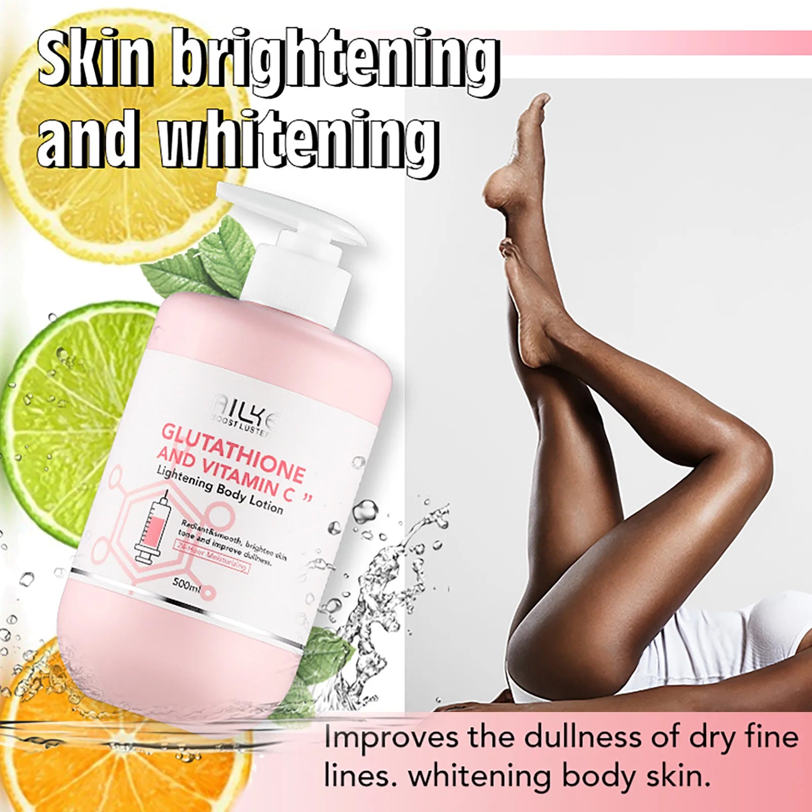 AILKE Whitening Black Spots Corrector, Body Skin Care Lotion, With Glutathion, Shea Butter, Collagen, Moisturizing Body Cream