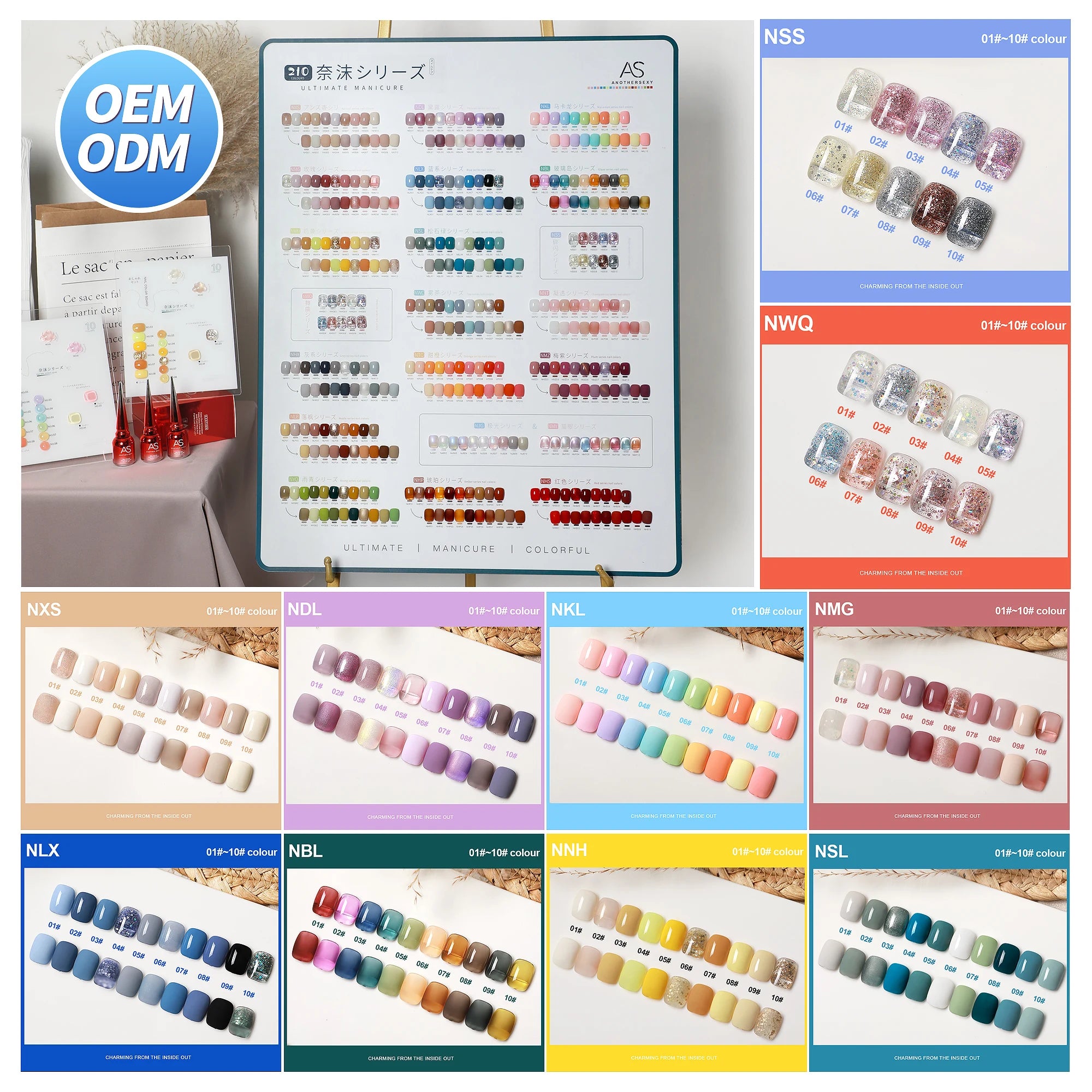 AS Nail Gel Polish Set 210 Colors Choose 10 Pieces Kit Another Sexy Nail Vernis Varnish Gift Uv Gel