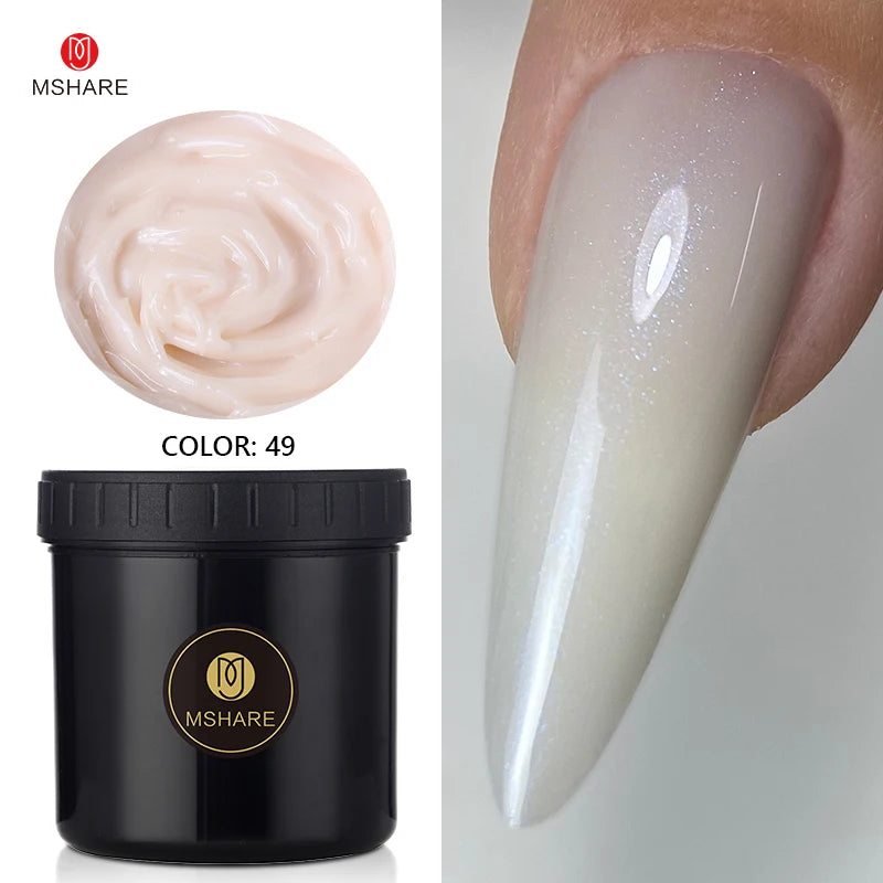 MSHARE 250g Natural Nude Translucent Hard Builder Jelly Gel Not Flow Nail Extension Stretching Construction Repair Broken