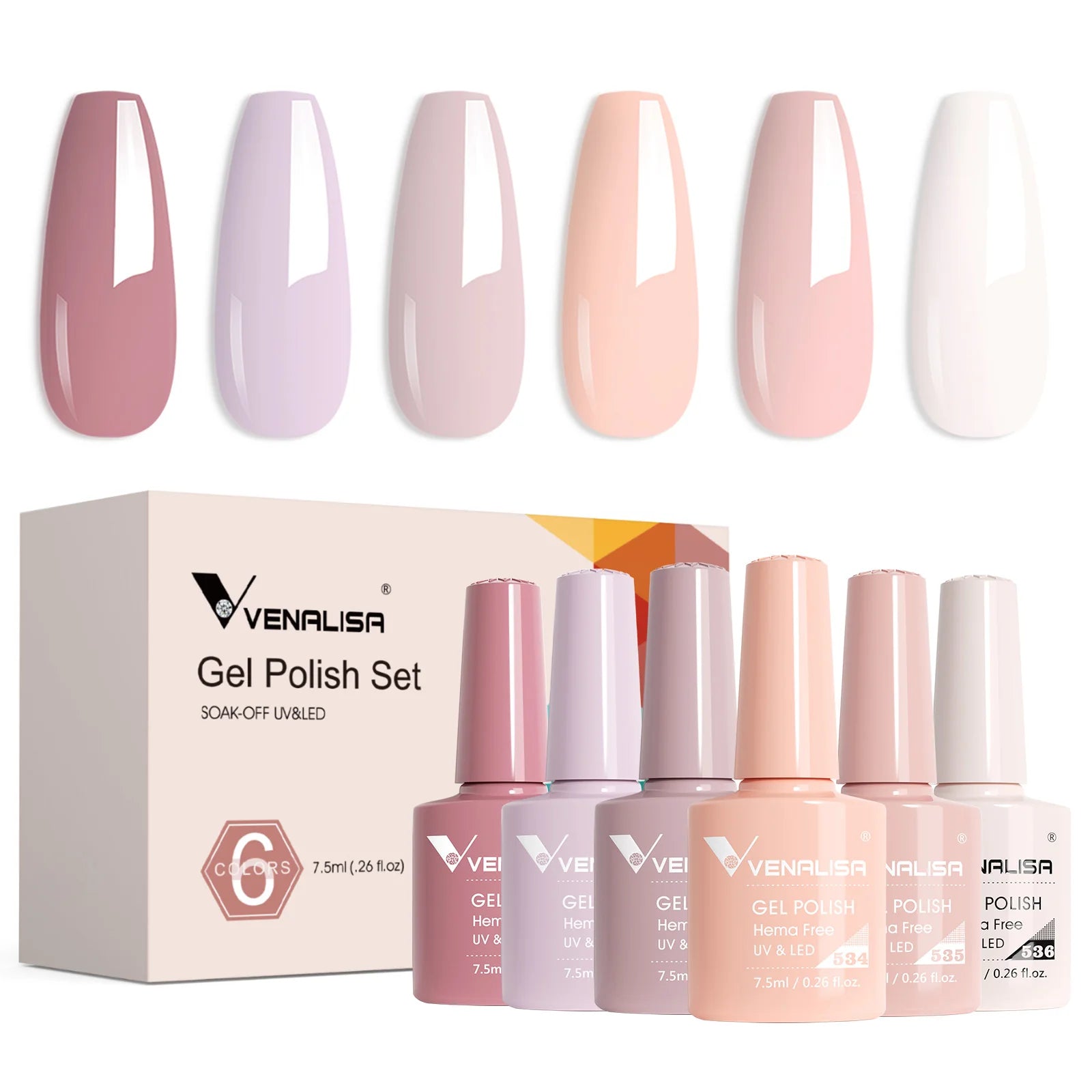Rose Rubber Base Venalisa Nail Gel Polish Set