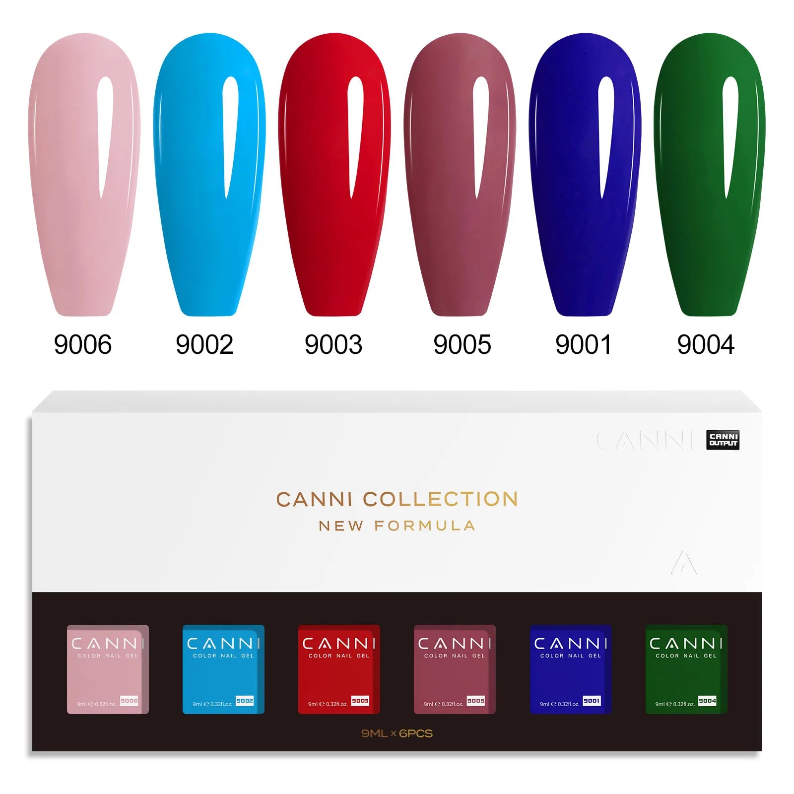 CANNI HEMA FREE Nail Gel Polish VIP Kit Jelly Amber Color Collection Semi Permanent French Nail Gorgeous Color 9ml*6pcs/set