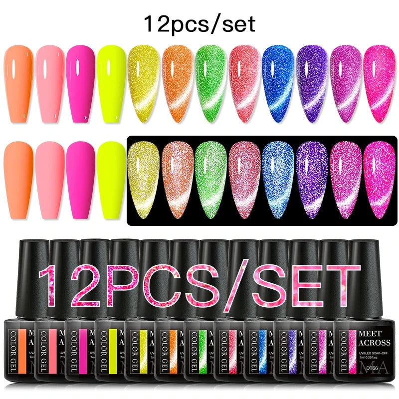 10-12Pcs/set Thermal Gel Nail Polish Set 3 Layers Color Change Nails Semi Permanent Gel Nail Polish For Manicure nail supplies