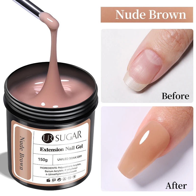 UR SUGAR 150g Rubber Base Gel Nail Polish Sparking Aurora Glitter Rubber Varnish Soak Off Semi permanent UV LED Gel Manicure