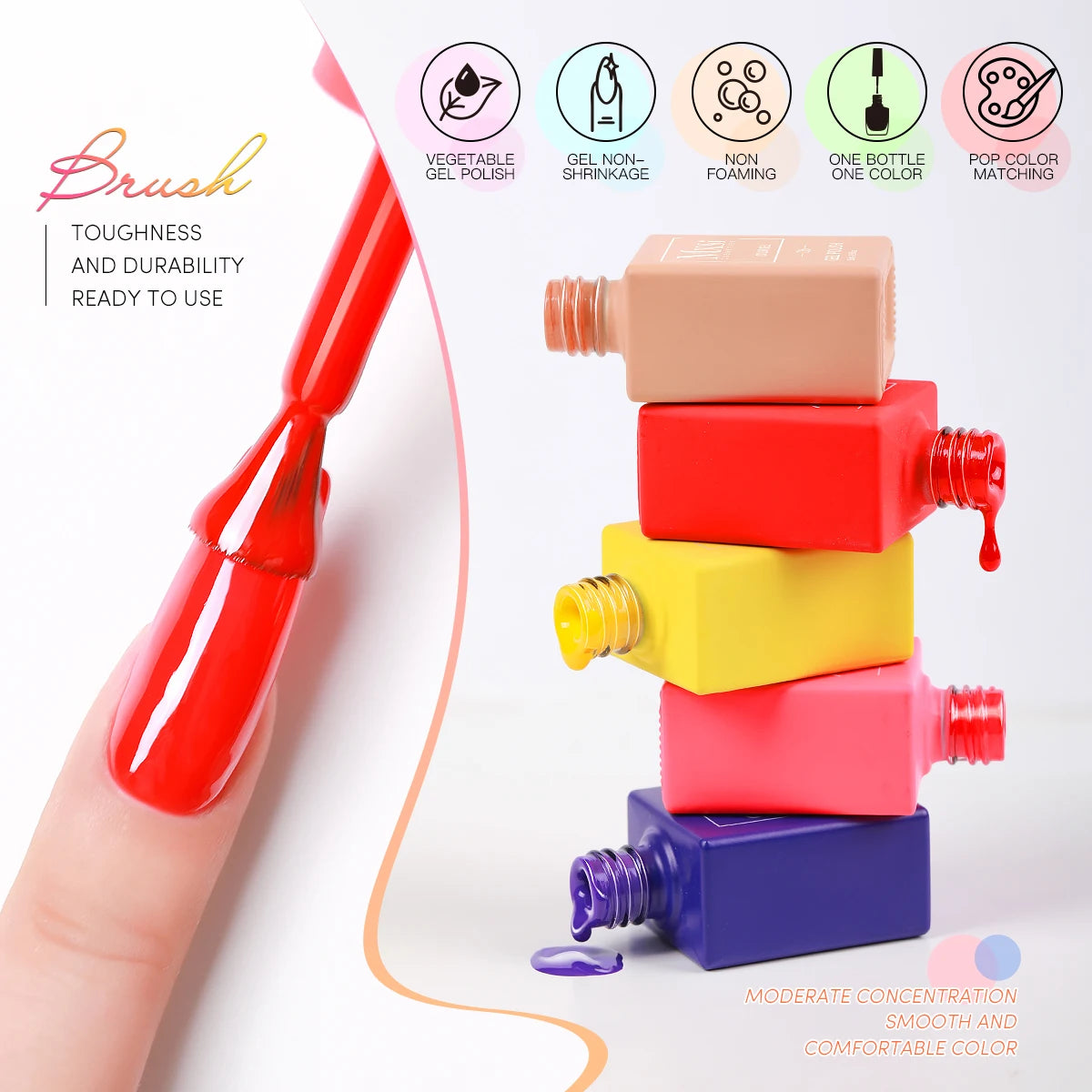 Mxsi 12Pcs 15ml Sparkly Red Pink Gel Nail Polish Set Glitter Semi Permanent Nail Art LED UV Gel Varnish Nail Supplies Kit