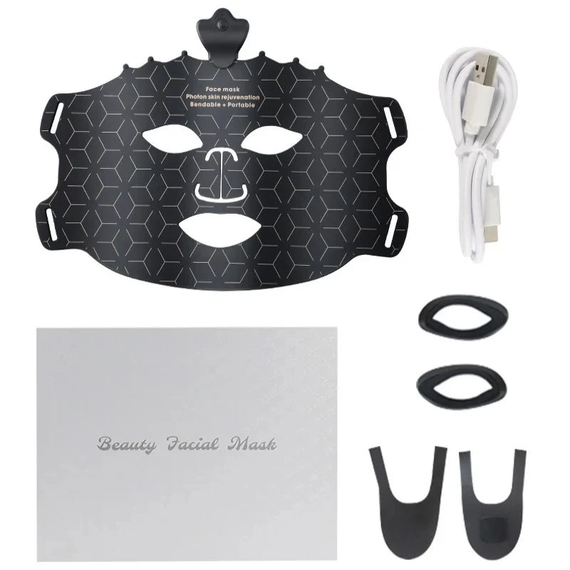 7 Color Red Light Therapy Mask Silicone LED Face Mask Skin Care at Home with Eye Protection Cushion For Anti Aging Wrinkles