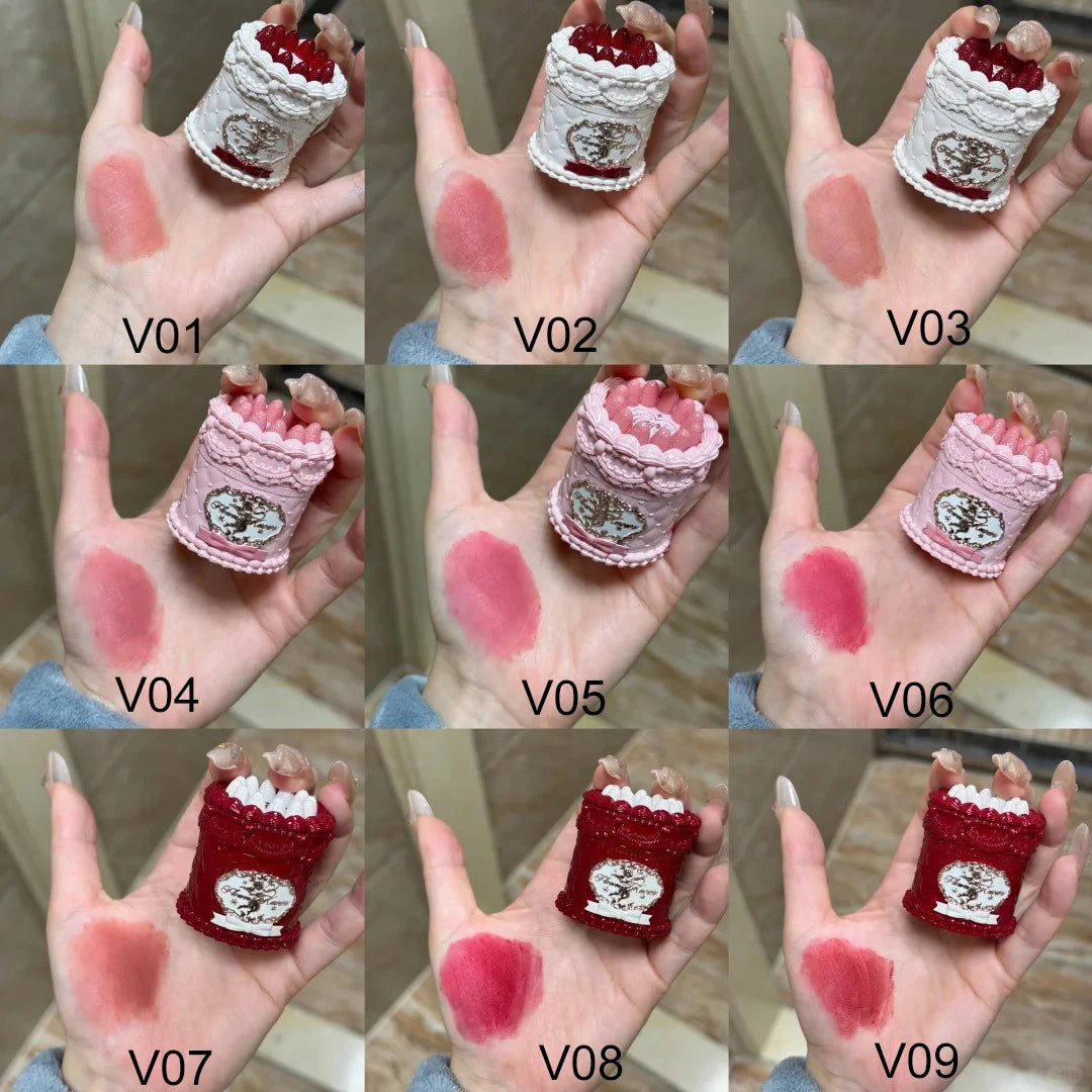 Flower Knows Strawberry Cupid Velvet Matte Lip Cream Pressed Powder Liquid Blush Set Long Lasting Lightweight Makeup