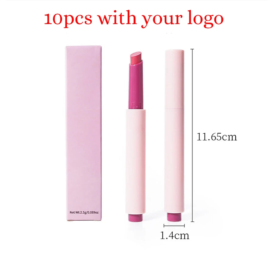 2.5g Private Label 6-color Lipstick Pen Custom Bulk Press-on Waterproof Non-fading Pop-lip Mirror Glaze Water Gloss Makeup Vegan