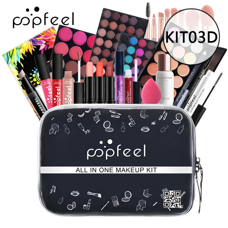 Best-Selling Popfeel Makeup Kit Full Set All in One Eyeshadow Eyeliner Lipstick Foundation Luxe Sets Gifts for Women Cosmetics