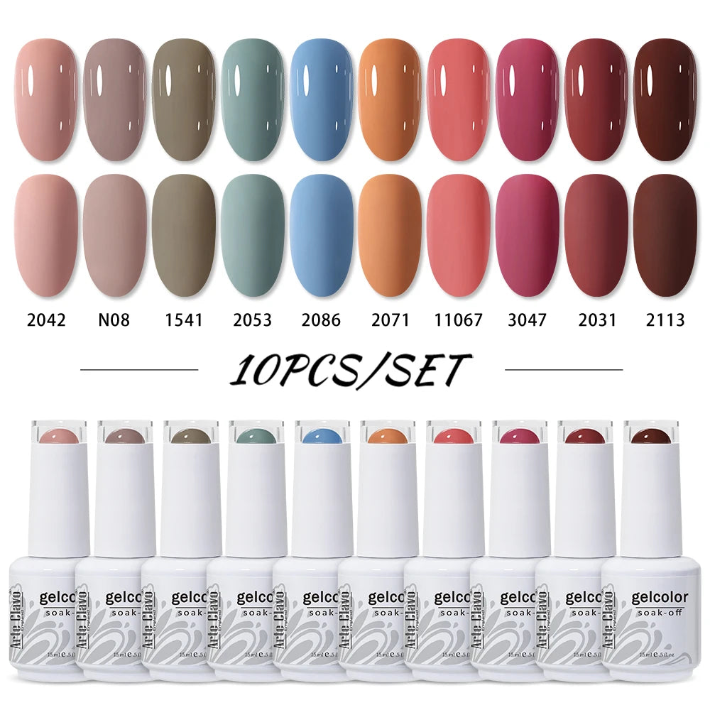 Arte Clavo 10/12/20pcs Gel Nail Polish Set 116 Colors Manicure Semi Permanent Soak Off UV  LED Design Nail Art Gel Varnish Kit