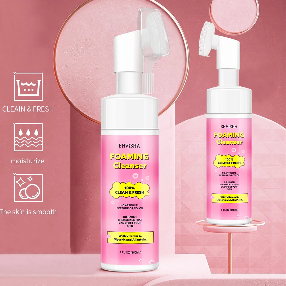 ENVISHA Face Skin Care Foaming Cleanser Oil Control Cleansing Exfoliating Mousse Smooth Moisturizing Whitening Shrinking Pores